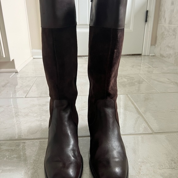 Brown Vintage Genuine Leather Riding Boots Womens Size 7 - Picture 3 of 8